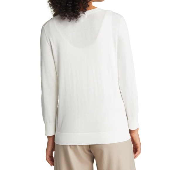 New Nordstrom cardigan in Ivory Cloud color size large - Picture 5 of 6